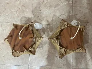 Lámparas rústicas de bambú y madera