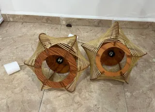 Lámparas rústicas de bambú y madera