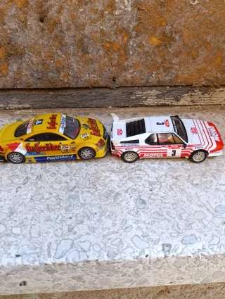Coche Scalextric. Audi Gialloeder. BMW M1.