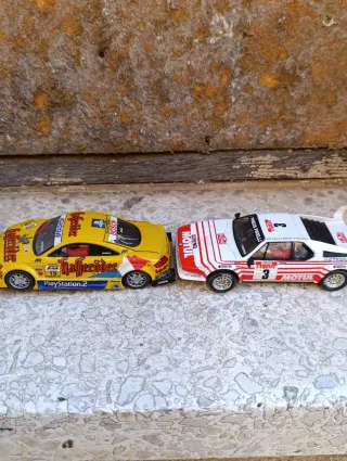 Coche Scalextric. Audi Gialloeder. BMW M1.