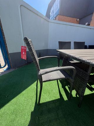 Comedor Terraza Ratán Negro/Gris