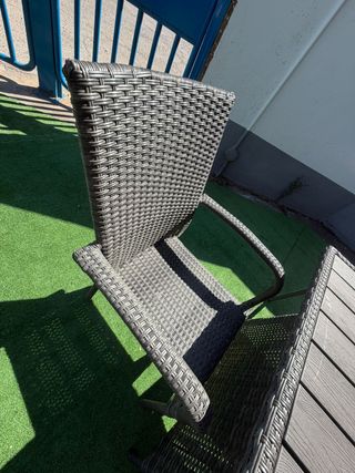 Comedor Terraza Ratán Negro/Gris