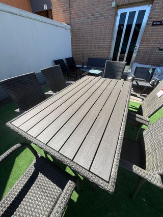 Comedor Terraza Ratán Negro/Gris