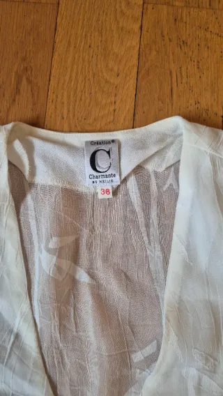 Camicetta pizzo donna vintage anni 90 bianca S/M