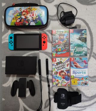 Nintendo Switch, Kit con Juegos y accesorios.