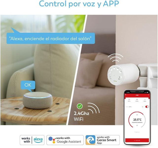 Kit 2 Cabezales Radiador WiFi + Sensor