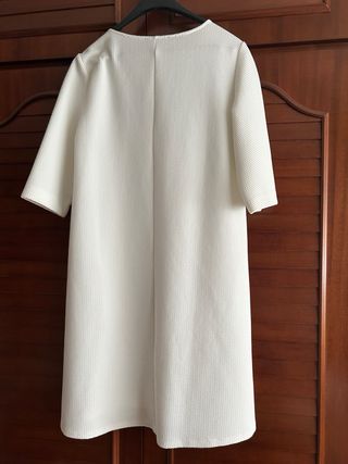 Vestido Cortefiel bordado floral blanco T.L