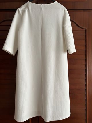 Vestido Cortefiel bordado floral blanco T.L