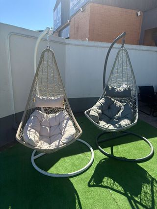 Juego 2 Cestas Colgantes Beige y Gris