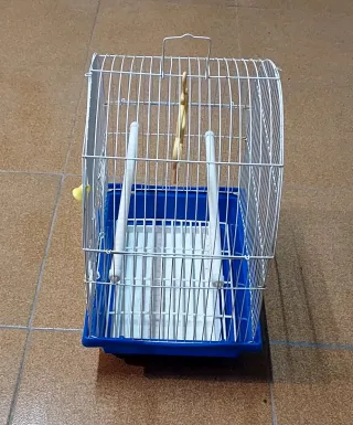 Gabbia per uccelli completa con vassoio estraibile.