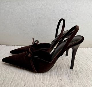Tacones Zara Marrón Lazo Talla 38