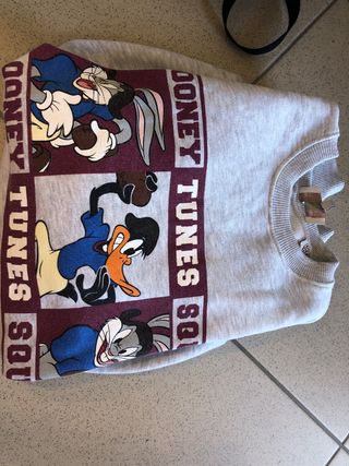 Jersey Looney Tunes Bugs Bunny Daffy Duck Gris