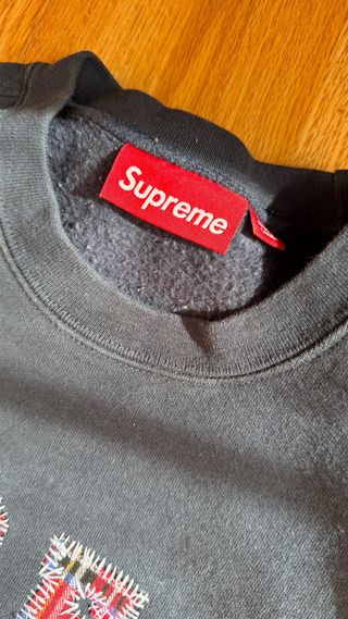Supreme Sudadera Plaid Arc Crewneck Navy de segunda mano por 290