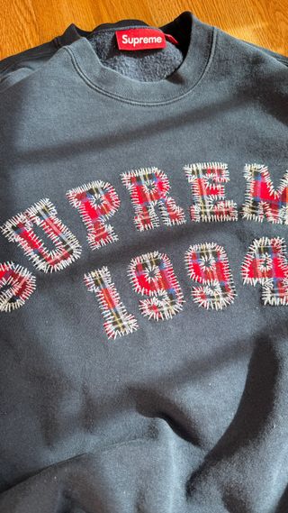 Supreme Sudadera Plaid Arc Crewneck Navy de segunda mano por 290
