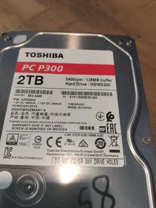 HDD Toshiba P300 2TB 3.5 SATA 128MB