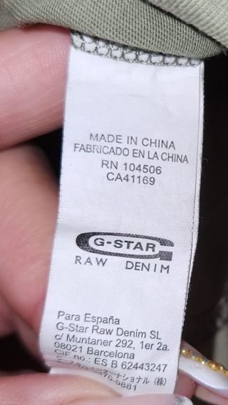 Camiseta G-Star RAW verde Talla M