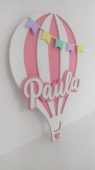 Letrero Personalizado Globo Aerostático Madera