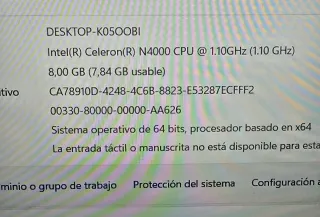 Portátil 15,6". Windows 11. Intel celeron.