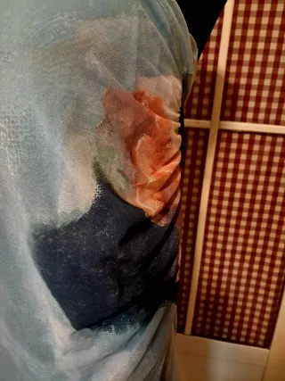 Vestido Zara floral azul y rosa