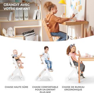 KinderKraft Trona Bebé Madera ENOCK con Cojines