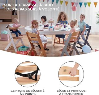 KinderKraft Trona Bebé Madera ENOCK con Cojines