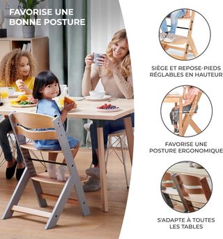 KinderKraft Trona Bebé Madera ENOCK con Cojines