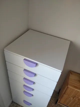 Cómoda Smastad + Platsa Ikea Morado/Blanco