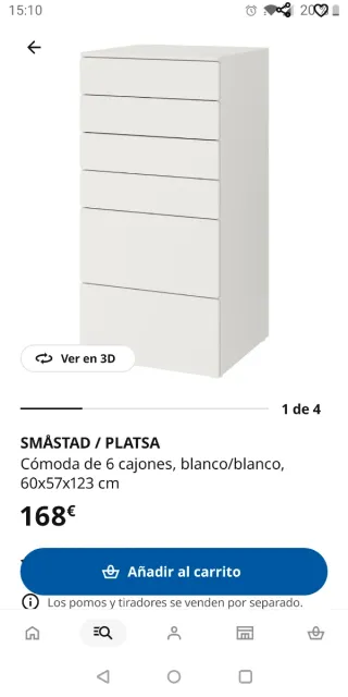 Cómoda Smastad + Platsa Ikea Morado/Blanco