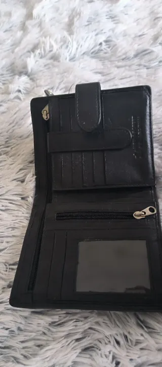 Monedero de piel mujer negro multicolor
