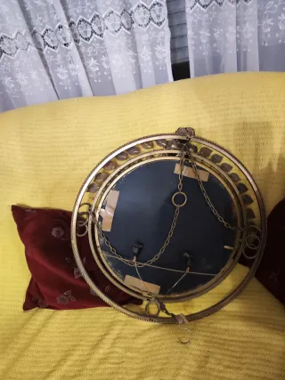 Espejo antiguo bronce y metal  acepto oferta s