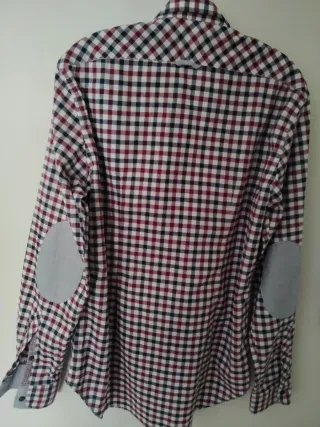 Camisa Zara Man cuadros hombre.blanco.azul y rojo