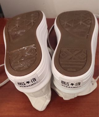 Sneakers Converse Beige Taglia 40 con Piattaforma