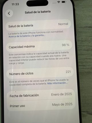 iPhone 16 pro 128gb 17/5/2025 98%