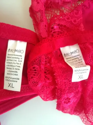 Conjunto Lencería Sexy Rojo Talla XL