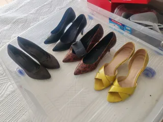 4 Pares Zapatos Tacón Mujer