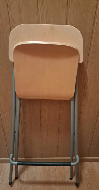 Sgabello alto in legno e metallo