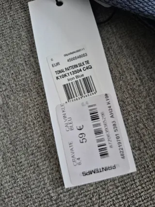 Corbata azul 100% seda CALVIN KLEIN