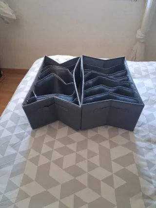 Scatole organizzative in tessuto con scomparti