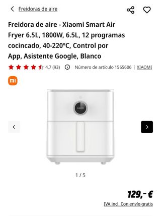 Freidora Xiaomi Smart Air Fryer 6.5L nuevo