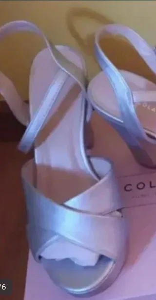 Sandalias de fiesta con plataforma plateadas