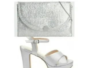 Sandalias de fiesta con plataforma plateadas