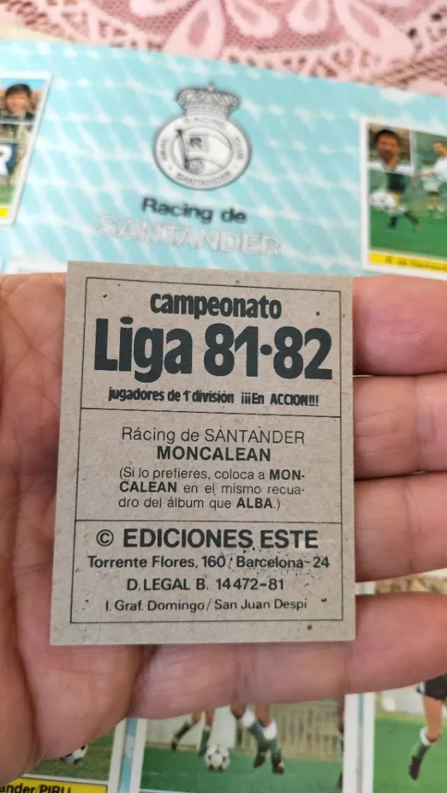 Cromo  Liga Este 81-82 Santander Moncalean