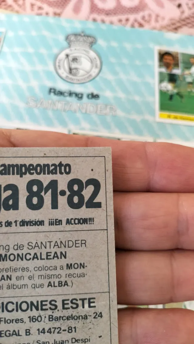 Cromo  Liga Este 81-82 Santander Moncalean