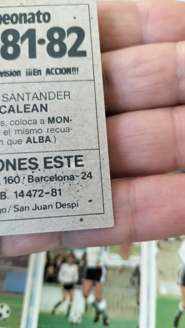 Cromo  Liga Este 81-82 Santander Moncalean