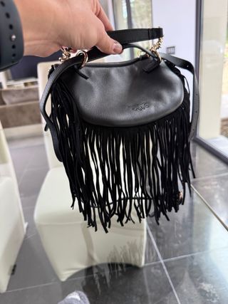 Borsa-cintura "Pinko" Nera con Frange e Catena