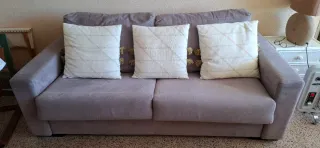 Sofá Cama Gris Tela