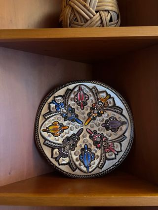 Plato decorativo artesanal metal decoración pared