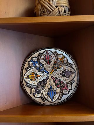 Plato decorativo artesanal metal decoración pared