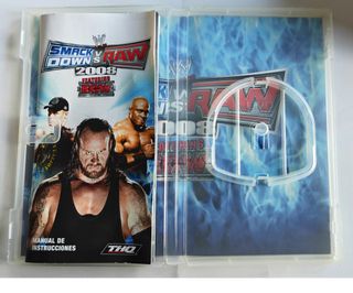 Caja y manuales Smack Down vs Raw 2008 PSP