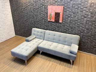 Sofa Cama En Gris Terciopelo Moderno Modelo Zoe